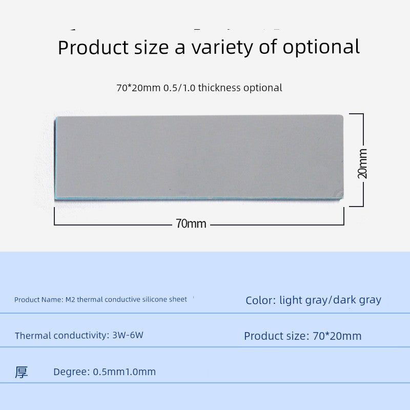 M.2 2280 SSD Silicone Thermal Pad & Grease – Heat-Conductive Cooling Sheet for CPU, GPU, Graphics Card & Phone Screens