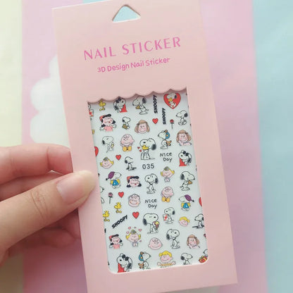 Snoopy Nail Stickers – Self-Adhesive DIY Anime Manicure Decals for Girls & Students