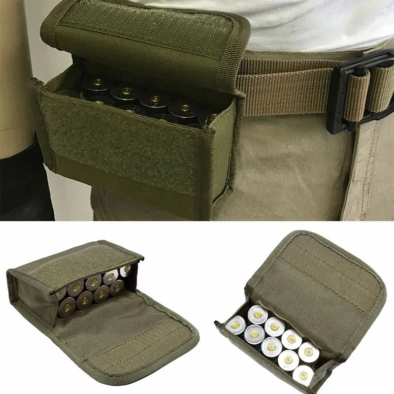 10 Grid Tactical Ammo Pouch - Multi-Functional EDC Nylon Waist Bag with MOLLE System for Outdoor Shooting