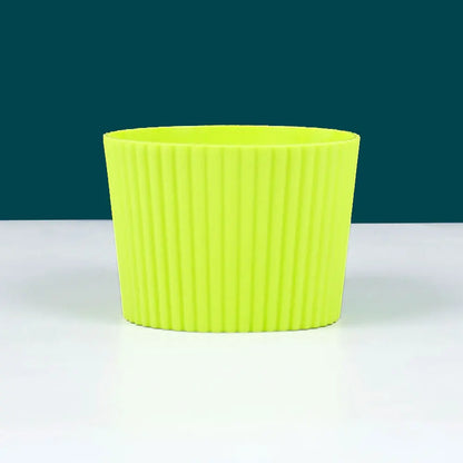 Silicone Coffee Cup Cover & Sleeve — Anti-Scalding, Anti-Slip Universal Tapered Thread Mug Protector for Ceramic & Glass Cups