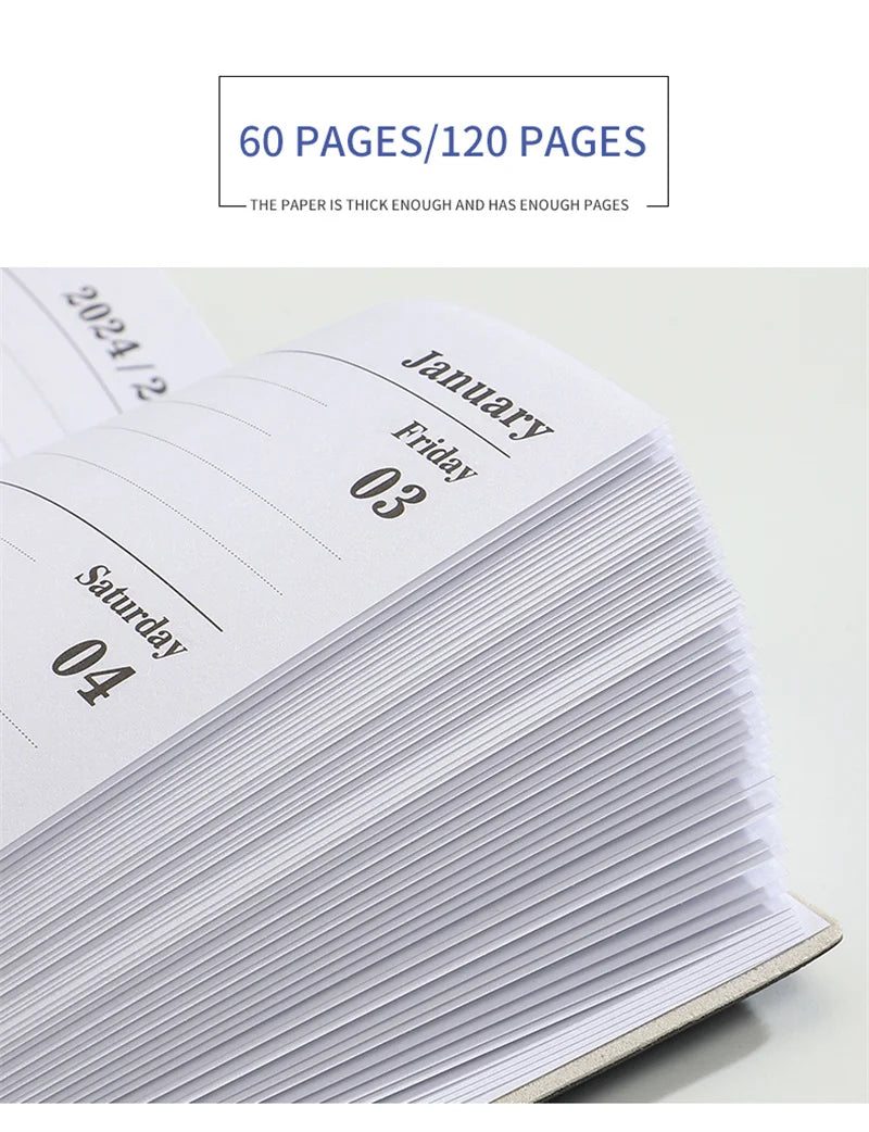 2025 A7 Pocket Planner – 365 Day PU Cover Notebook, Daily & Weekly Calendar, Office & School Agenda