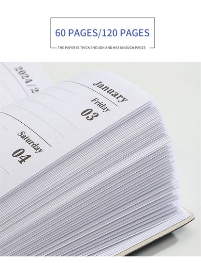 2025 A7 Pocket Planner – 365 Day PU Cover Notebook, Daily & Weekly Calendar, Office & School Agenda