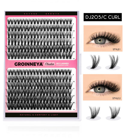 Lash Clusters Extension Kit – Fake Eyelashes Set with Lash Bond, Seal, and Applicator Tool for Makeup