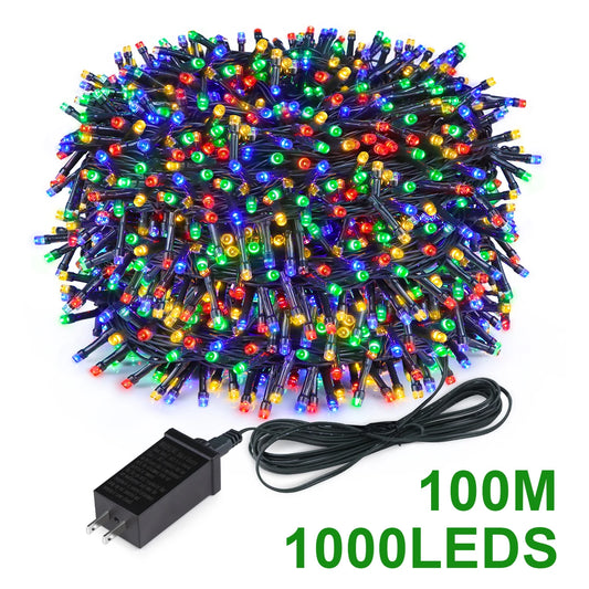 2025 LED Christmas & New Year Fairy String Lights — White/Warm/RGB Waterproof Party & Wedding Decoration