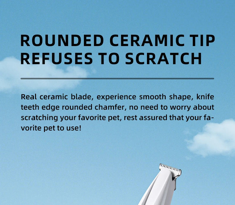 Type-C Dog Paw Trimmer - Waterproof Pet Hair Clippers with LED Light & Display, 18mm Wide Blade Grooming Tool