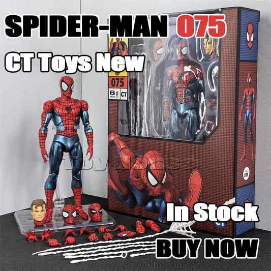 CT Toys Spider-Man Mafex Figure – Amazing Spider-Man Comic Version Action Figurine, Collectible Toy & Kids Gift