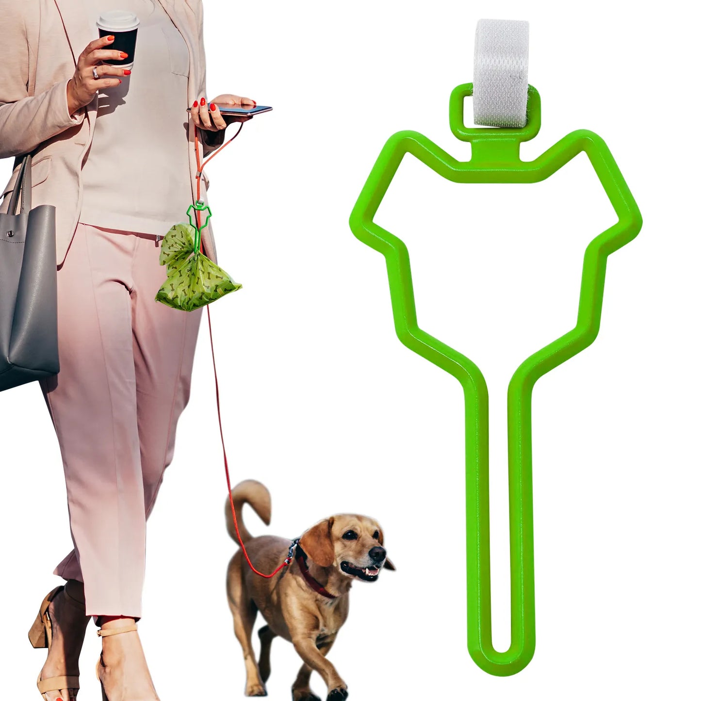 Hands-Free Dog Poop Bag Dispenser with Clip Traction Rope: Convenient Toilet Bag Holder for Cleaning, Cat & Dog Supplies