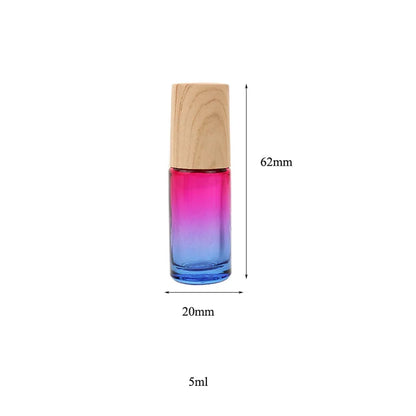 5/10/20/30/50pcs 5ml Glass Roll-On Bottles — Gradient Empty Roller Ball Bottles for Essential Oils & Travel