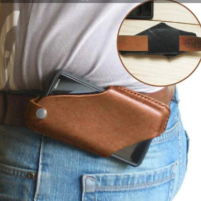 Leather Men’s Phone Case Pouch, Belt Waist Bag for iPhone, Cellphone Holster, Wallet & Purse Waist Pack Holder