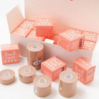 Women’s Adhesive Boob Tape – Invisible Strapless Bra with Nipple Pasties, Breast Lift Push-Up Pads & Bra Stickers