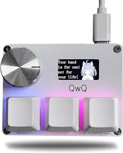 O3C SayoDevice OSU O3C Rapid Trigger Hall Switches – Magnetic Pink Keyboard Switches with Knob, Screen Copy & Paste Shortcut