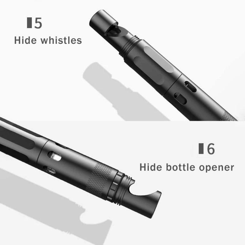 Multifunctional Tactical Ballpoint Pen — 100LM Flashlight, Self-Defense Tool, Window Breaker & EDC Outdoor Survival Pen