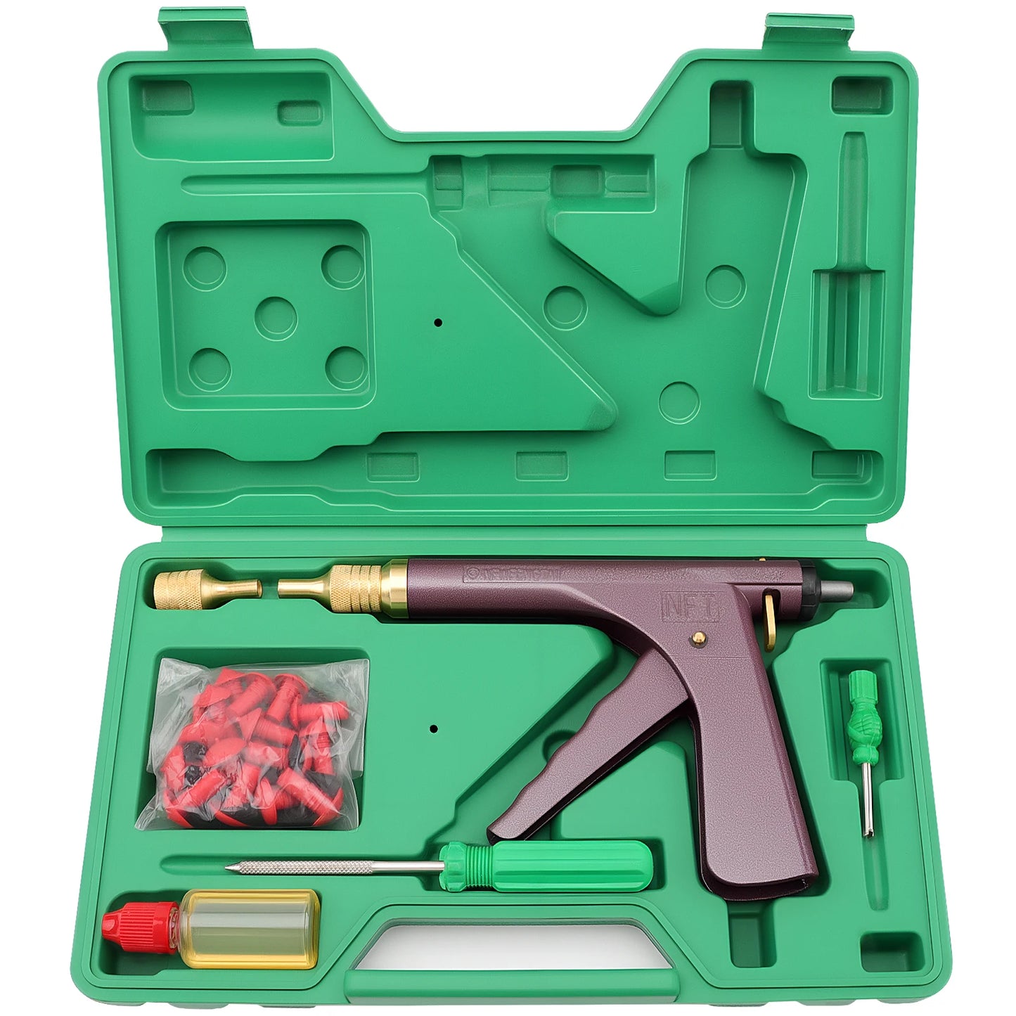 Auto & Motorcycle Tubeless Tire Repair Kit — Puncture Plug Gun for Car & Bike, Air Leak Fix Tool
