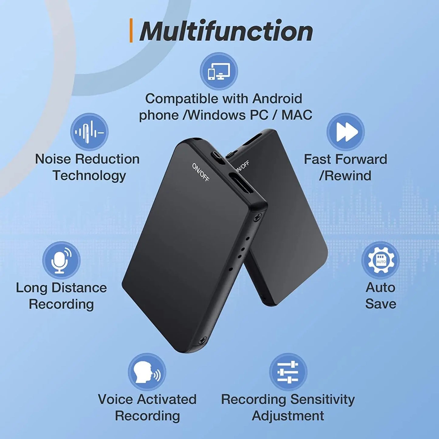 72GB Mini Digital Discreet Voice Recorder — Compact Hidden Audio Recorder for Kids & Kindergarten Use