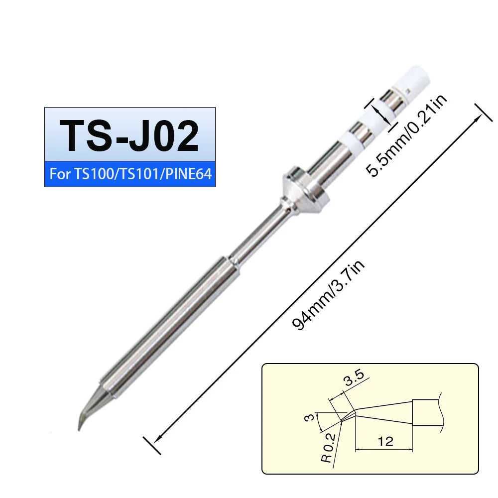 TS101 Soldering Iron Tip – Replacement for PINE64 Pinecil V2, TS100, TS-BC2 & ILS Models, Welding Repair Tool