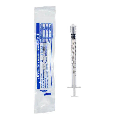 100PCS 1ml Luer Lock Syringes – Sterilized Lab Injectors for Glue Dispensing & Sampling, Individual Packaging