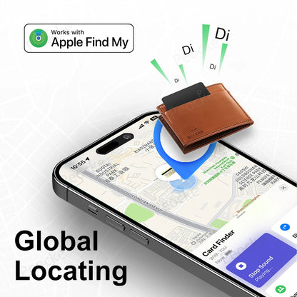 Ultra-Thin Wallet Anti-Loss GPS Tracker Card – Bluetooth Smart Tag with Wireless Charging, IP67 Waterproof for iPhone