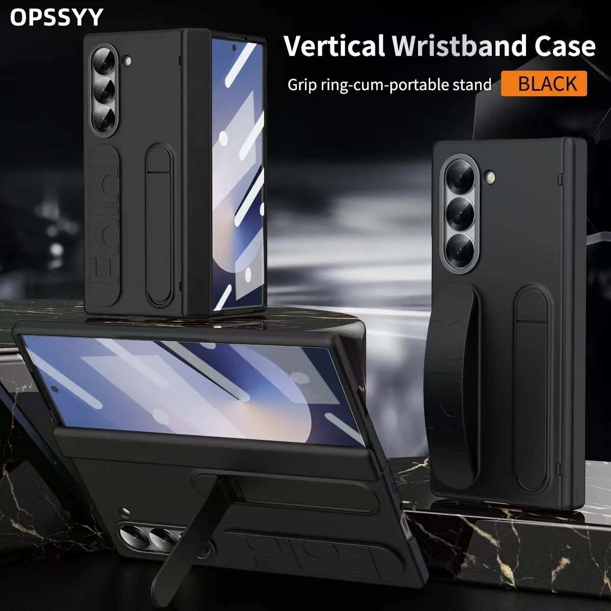 Shockproof Wristband Phone Case for Samsung Galaxy Z Fold 6/5/4/3 5G – Hinge Protection & Screen Glass Film Cover