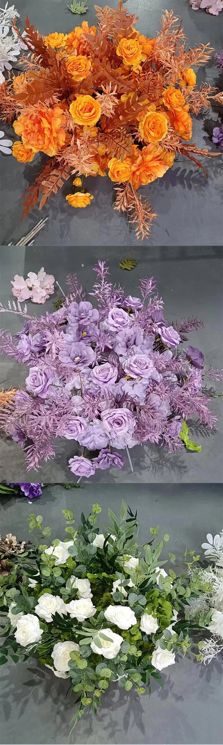 60cm Artificial Flower Wreath – Wedding Table Centerpiece & Backdrop Decoration