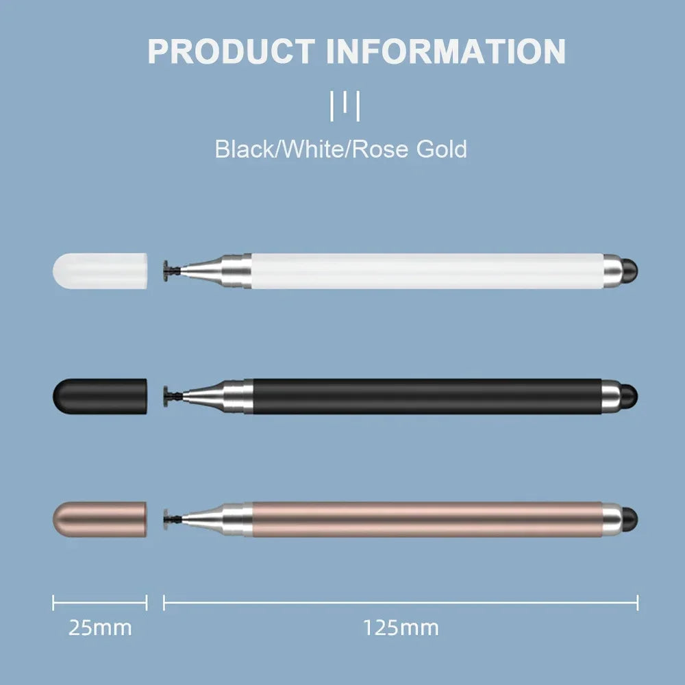 2 in 1 Tablet Stylus Pen - Drawing and Screen Touch Pencil for iPhone, iPad, Samsung, and Android Devices