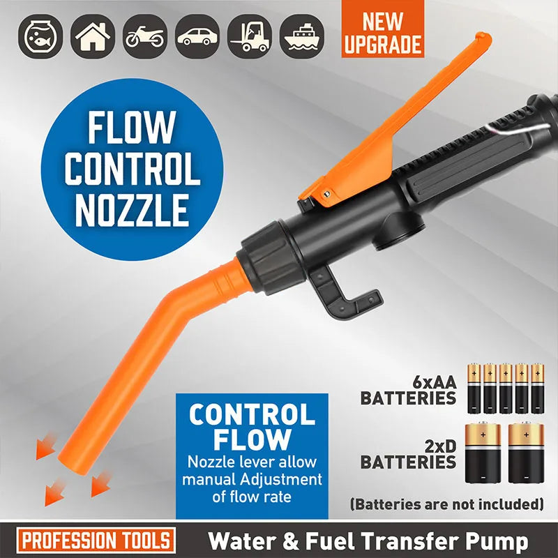 Electric Oil Siphon Pump – Handheld Battery-Operated Liquid Transfer Pump for Water, Gas, Petrol & Fuel, Portable Car Tool