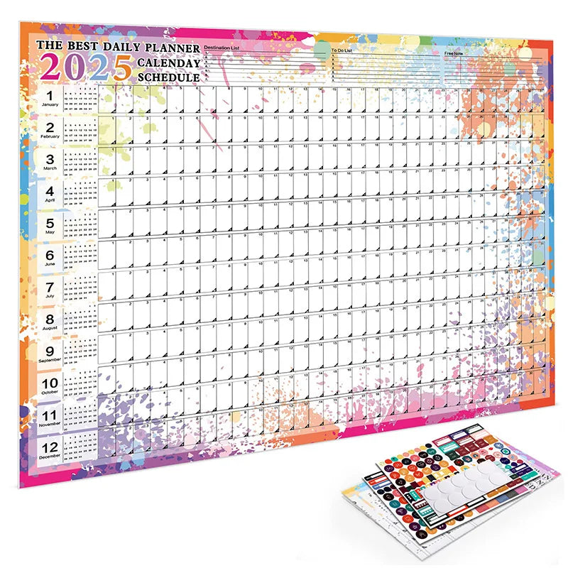 2024-2025 Kawaii Wall Calendar Planner – Large Schedule Organizer, To-Do List, Target Tracker, Office Supplies