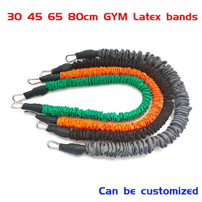 Thickened Latex Resistance Bands — 30/42/65/80cm Pull Rope for Gym, Fitness Training & Taekwondo (Customizable)