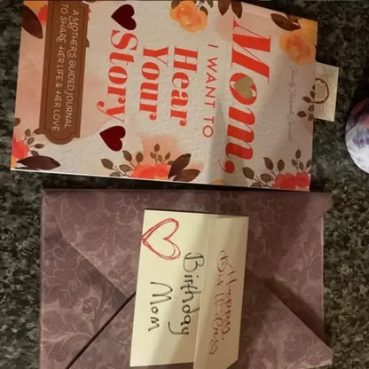 " Mom, I Want to Hear Your Story " Leather Memory Book – A Father’s Guided Journal for Sharing Life Stories