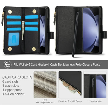 Leather Wristband Wallet Case for Samsung Galaxy Z Fold 3/4/5/6 – Shock Resistant Protective Cover