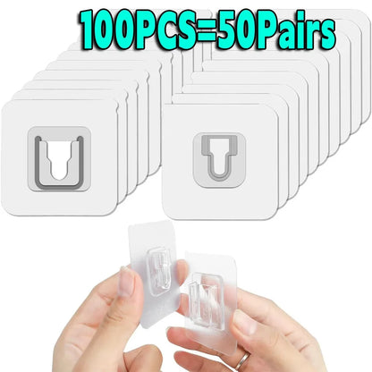 Double-Sided Transparent Suction Cup Wall Hooks – Strong Adhesive Hangers for Kitchen & Bathroom Storage