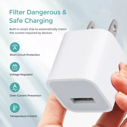 1-5 Pcs USB Wall Charger Adapter – Fast Charging for iPhone 14, 13, 12, 11 Pro Max, XR, XS, 8, 7, iPad, US Plug