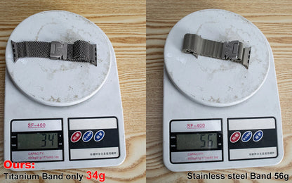 100% Titanium Milanese Loop Band for Apple Watch Ultra 2/1, Series 10–6, SE – iWatch Strap for 45mm 46mm 49mm Models