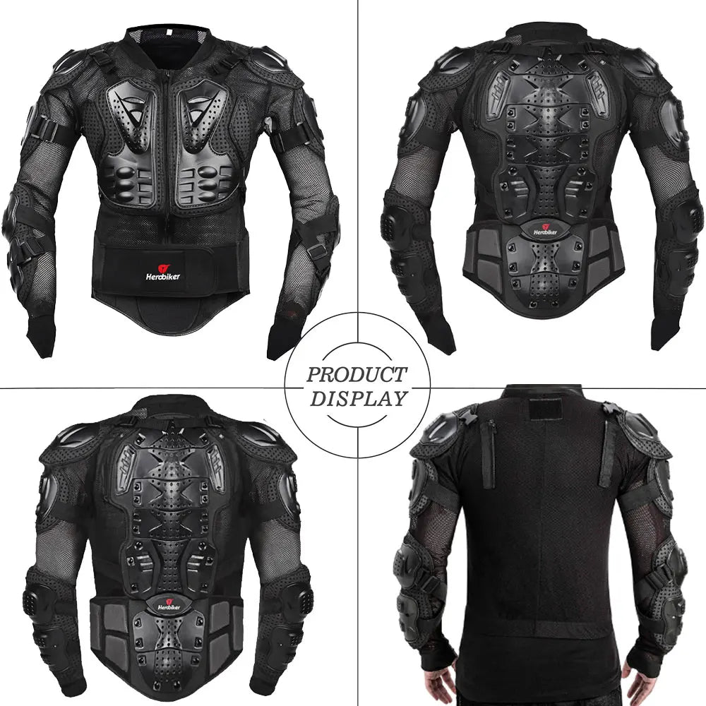 5XL Men's Motorcycle Jacket – Full Body Armor Protection for Motocross, Enduro Racing, Moto Gear & Protective Clothing