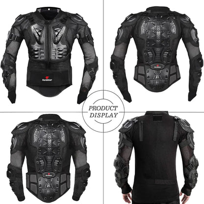 5XL Men's Motorcycle Jacket – Full Body Armor Protection for Motocross, Enduro Racing, Moto Gear & Protective Clothing