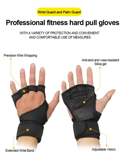 Men & Women Training Workout Gloves – Weightlifting Gym Fitness Hand & Wrist Protection Gloves