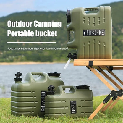 11L Portable Water Bucket – Large Capacity Drinking Canister with Detachable Leak-Proof Faucet for Outdoor Travel