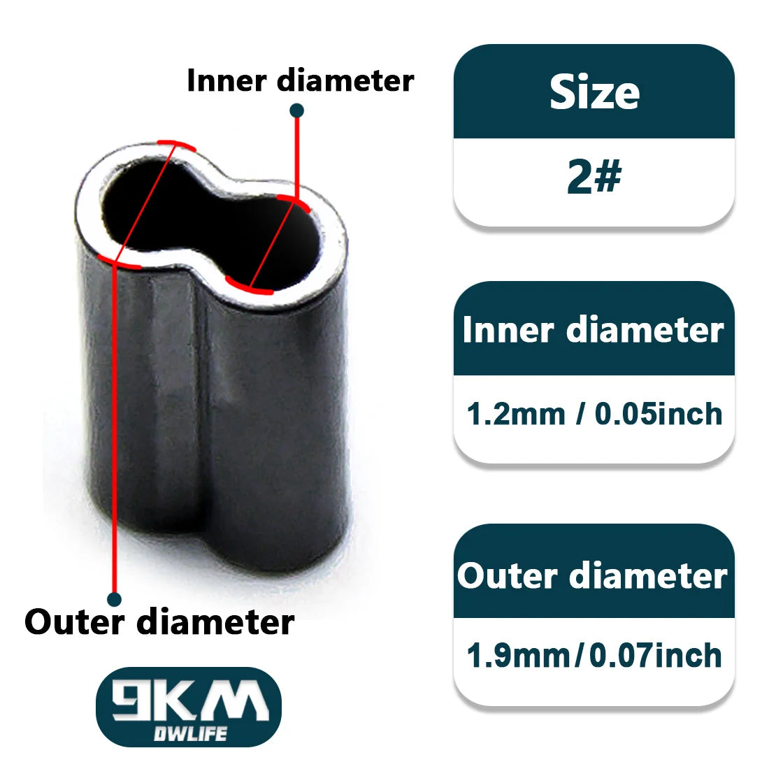 50-200pcs Brass Fishing Wire Tubes – Single & Double Barrel Crimp Sleeves, Line Connectors & Fishing Accessories