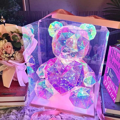 30cm Teddy Bear LED Gift Lamp – Colorful Romantic Light for Girls’ Birthday & Valentine’s