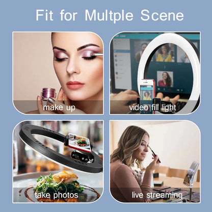 26CM Ring Light Tripod Stand: Photography Lighting for Phone, LED Selfie Ringlight with Remote - Ideal for Video, YouTube, and Live Cooking