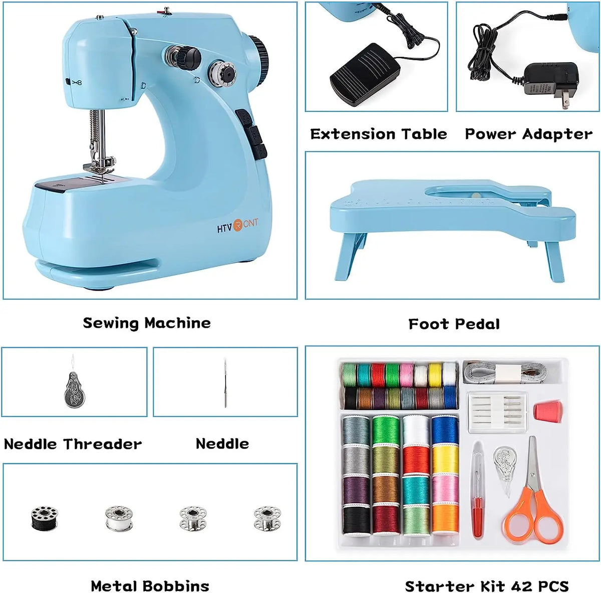 HTVRONT Mini Electric Sewing Machine for Beginners — Portable Househol ...