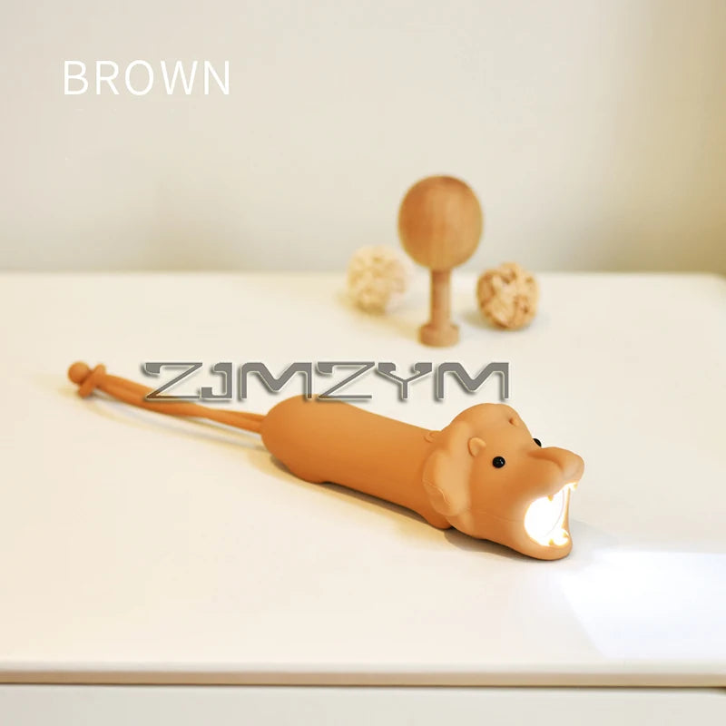 USB Rechargeable Animal LED Flashlight – Cute Soft Silicone Shark, Crocodile, Lion & Dog Portable Cartoon Lamp