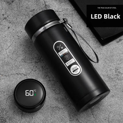 Stainless Steel Thermos Bottle 500ML-1L with LED Temperature Display - SUS304 Vacuum Flask for Tea and Water, Portable Travel Cup