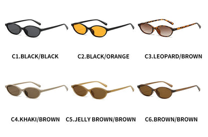 Sexy Small Oval Women's Sunglasses 2024 – New Fashion Black & Brown Summer Shades, Trendy Unique Eyewear for Men & Women