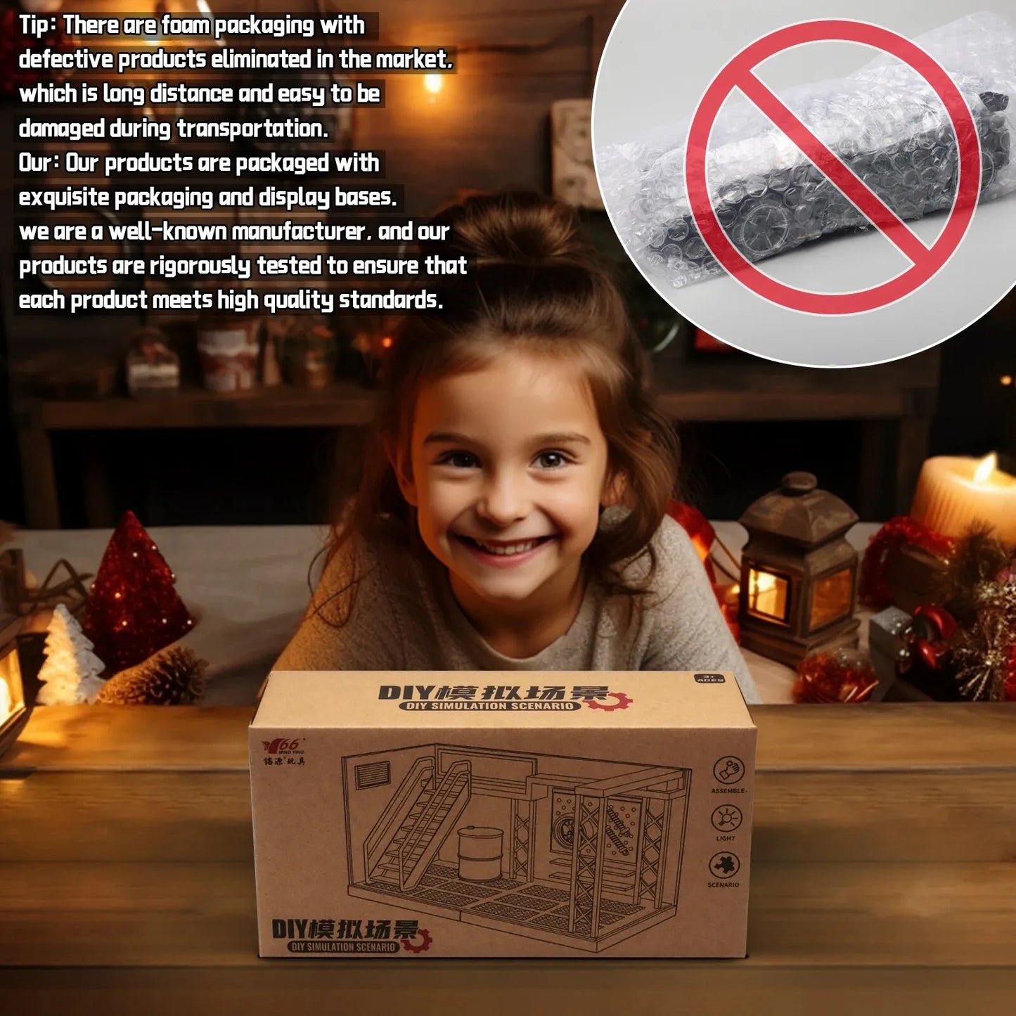 1:24 / 1:32 Scale Light-Up Parking Lot Toy – DIY Assembly Diecast Alloy Car Garage Scene for Display & Kids Gift