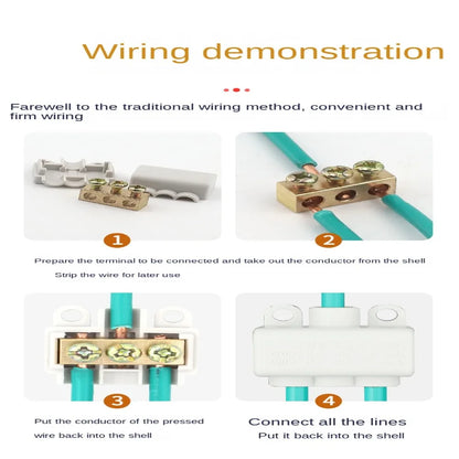 T-Shaped Quick Crimp Wiring Terminal — Locking Electrical Wire Connector for Cable Junction Box ZK-M306 ZK-M406
