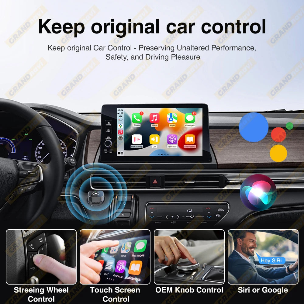 Congo Plug 2-in-1 Wired to Wireless CarPlay & Android Auto Adapter — USB Plug & P ...