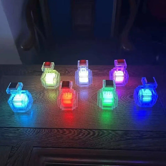 Pixel-Style Potion Bottle Night Light – 7-Color Tap LED Desk Lamp, Perfect Gamer Decor