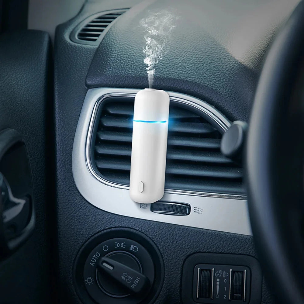 Mini USB Car Aroma Diffuser – Rechargeable Fragrance Oil Air Freshener with Essential Oil Vent Clip