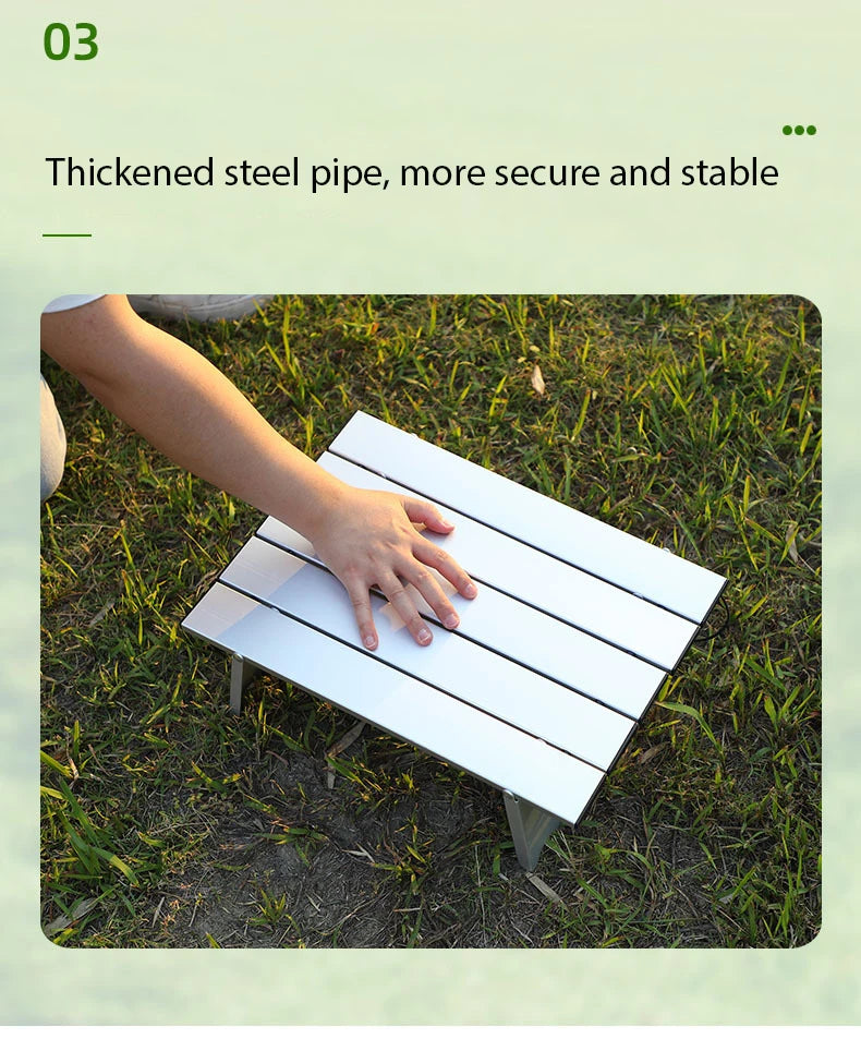 WESTTUNE Mini Camping Table – Ultralight Portable Aluminum Folding Table for Backpacking, Picnic & BBQ