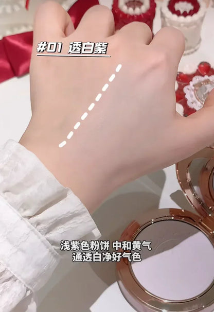 Flower Knows Strawberry Cupid Pressed Powder – Matte Soft Focus Oil-Control Setting Powder for Long-Lasting Finish